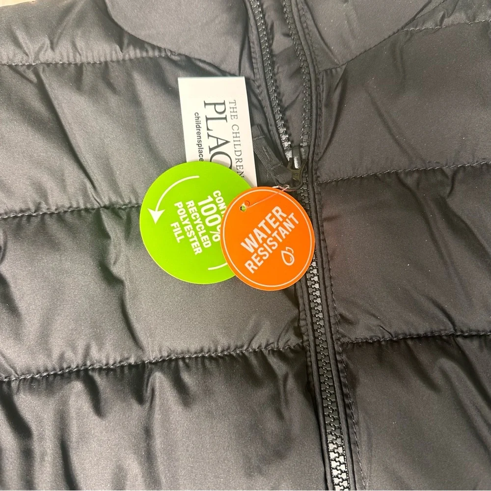 NWT children’s place boys black puffer jacket size‎ Large 10/12